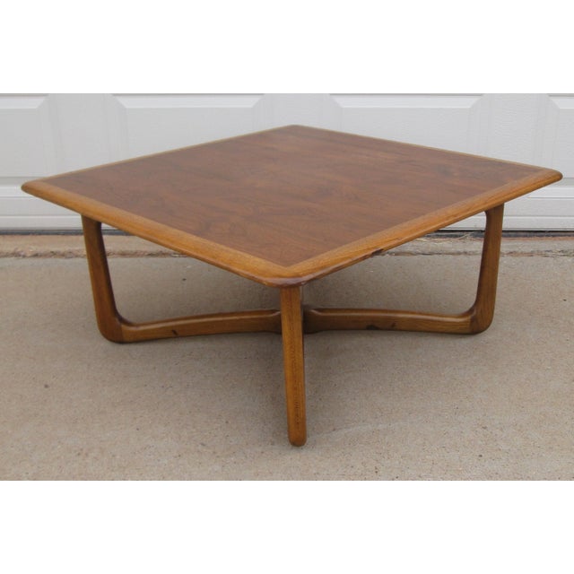 Vintage mid century modern Lane Perception cocktail table model 908-17 designed by Warren C. Church. The table is stamped...