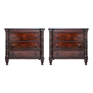 Pair of Ralph Lauren Safari Collection Mahogany Chest of Drawers Nightstands For Sale