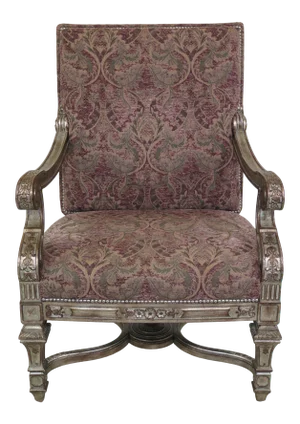 21st Century French Style Silver Painted Upholstered Chair