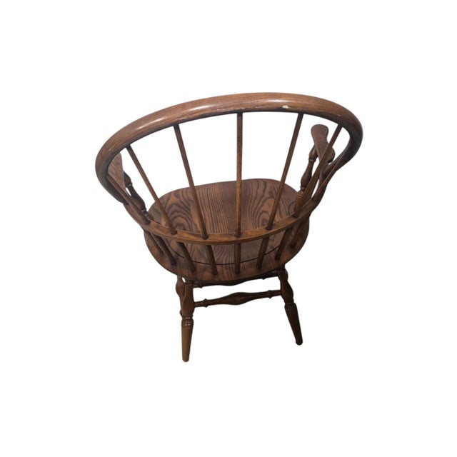 Late 20th Century Vintage Oak Double-Bow Windsor Armchair For Sale - Image 5 of 7