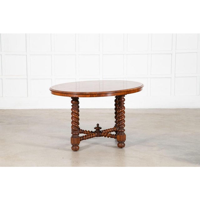 English Centre Table in Burr Walnut, 1870 For Sale - Image 11 of 12