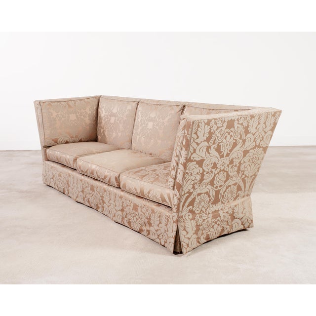 Donghia Shelter-Arm Sofa Fortuny Style Damask Champagne Fabric For Sale - Image 17 of 18