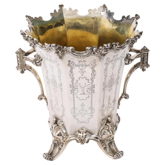 Antique Wine Cooler Champagne Ice Bucket from Elkington, Mason & Co, 1849 For Sale - Image 16 of 16
