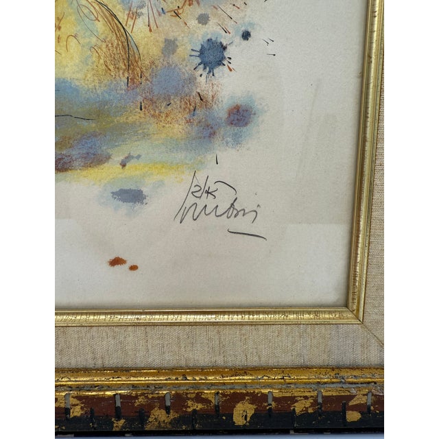 Abstract C. 1973, "Amos", Color Lithograph in Vintage Frame, Expressionist, Artist Reuven Rubin For Sale - Image 3 of 11