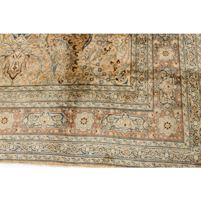 Blue Authentic Early 19th Century Persian Meshad Rug For Sale - Image 8 of 9