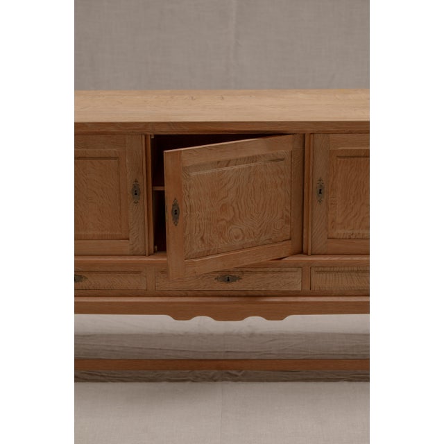 Vintage Oak Sideboard by Henning Kjærnulf, 1960s For Sale - Image 12 of 14