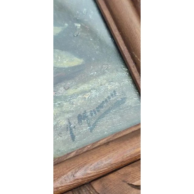 Paintings, Spain, 1950s, Oil on Cardboard, Framed, Set of 2 For Sale - Image 6 of 16