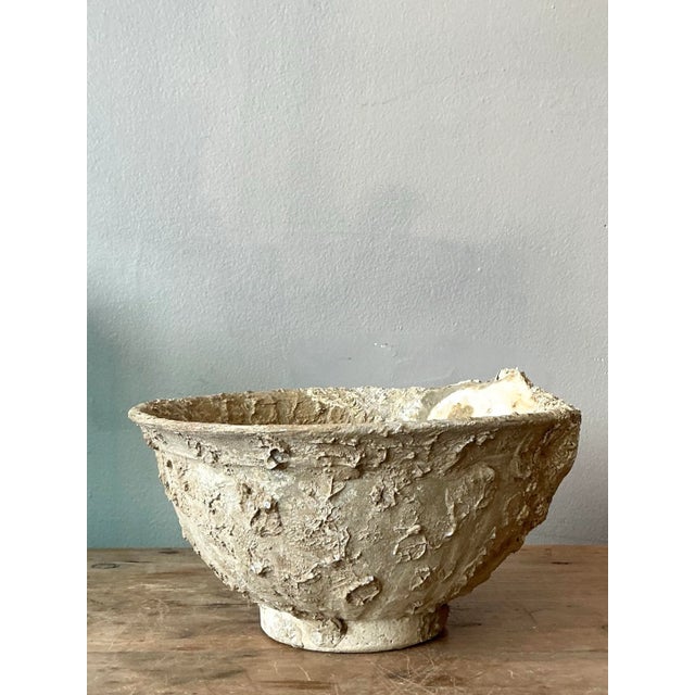 Vintage Boho Oyster Ceramic Bowl For Sale - Image 4 of 10