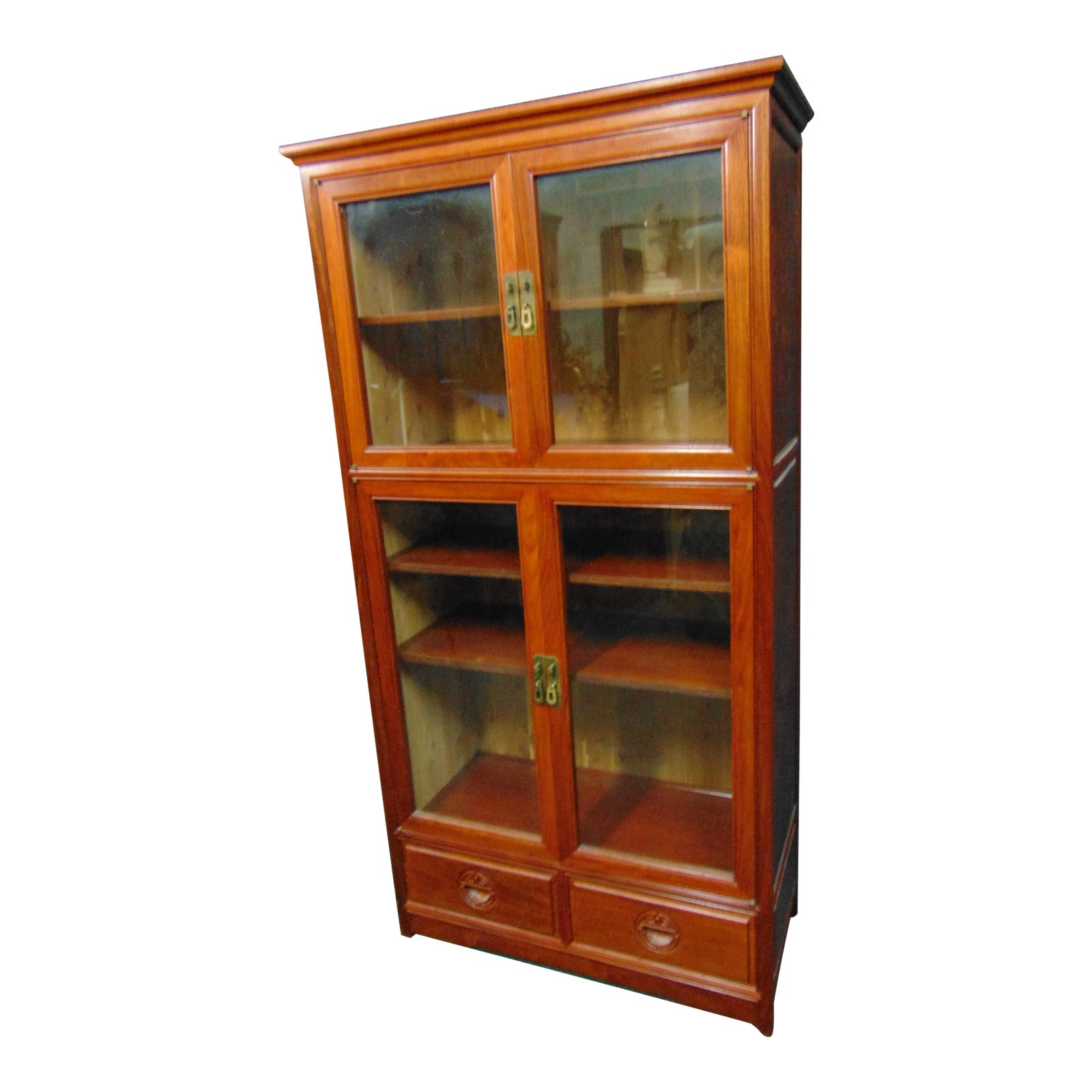 Chinese Carved Mahogany Bookcase Chairish