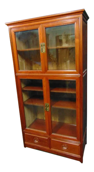 Chinese Carved Mahogany Bookcase