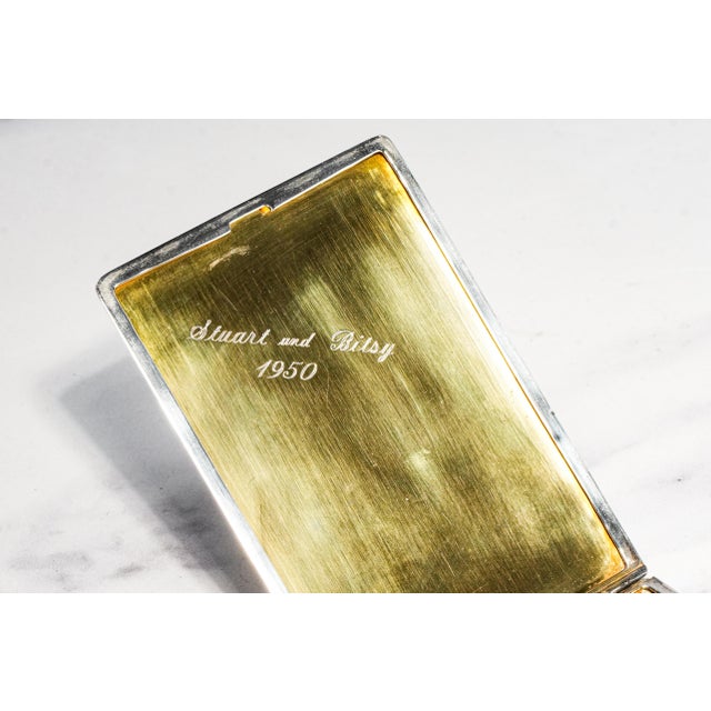 Amazing Antique Sterling Silver Hand Painted Enamel Fishing Fish Trout Cigarette Case Holder Sporting Art Deco Luxury Style For Sale - Image 11 of 18