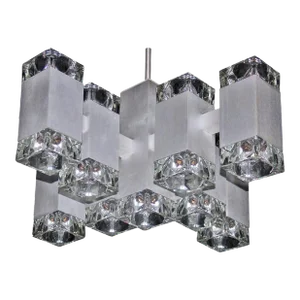 Gaetano Sciolari Mid-Century Modern Seventeen Light Ice Cube Chandelier
