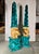 Pair of Grand Tour Faux Malachite Hand Painted & Gilded Obelisks of Minerva For Sale - Image 11 of 13