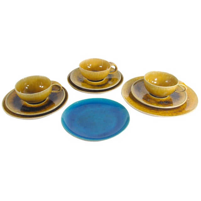 Danish Ceramic Set from A. Kähler (Hak), 1940s, Set of 10 For Sale