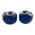 Vintage Blue and Amber Glass Apple Shaped Bookends, a Pair For Sale