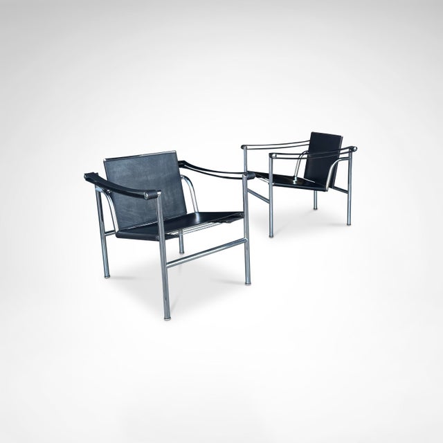 Vintage LC1 Armchair by Le Corbusier for Cassina 1970s, Set of 2 For Sale - Image 6 of 13