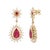 Art Deco 4.37 Carat Ruby Wedding Earrings and Diamonds Studded in 18k Gold- 2 Pieces For Sale - Image 3 of 4