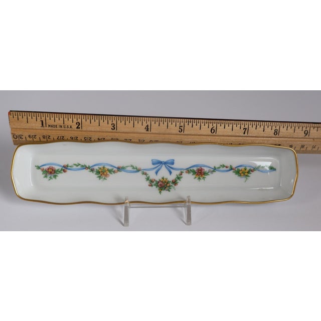 Antique Wg & Co Limoges France Trinket Tray Hand Painted Floral Ribbon 8” For Sale In Philadelphia - Image 6 of 7
