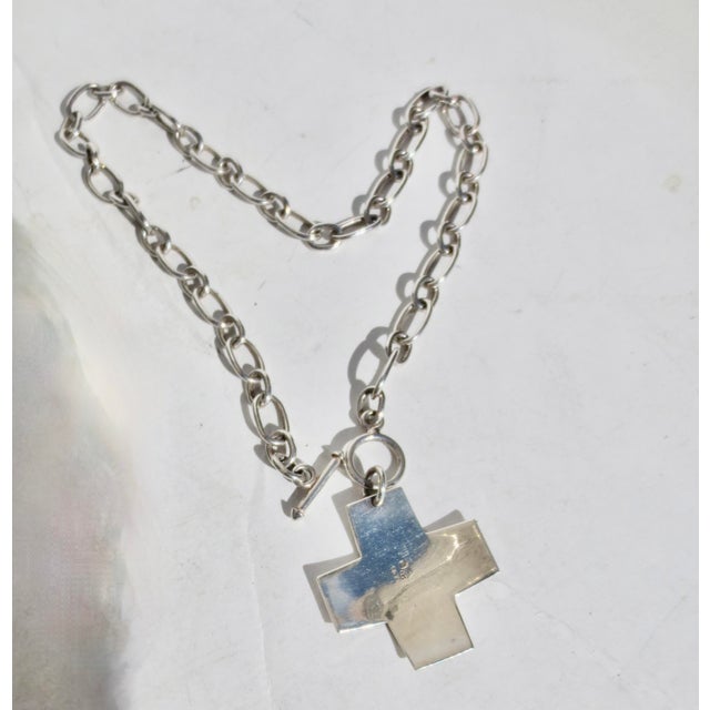 Sterling Silver Chain With Navajo Cross Pendant 25 DWT For Sale In New York - Image 6 of 6