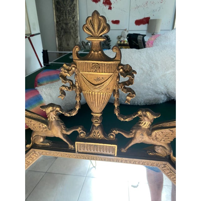 Hollywood Regency 1960s Hollywood Regency Gold Gilt Wood & Geso Mirror For Sale - Image 3 of 11