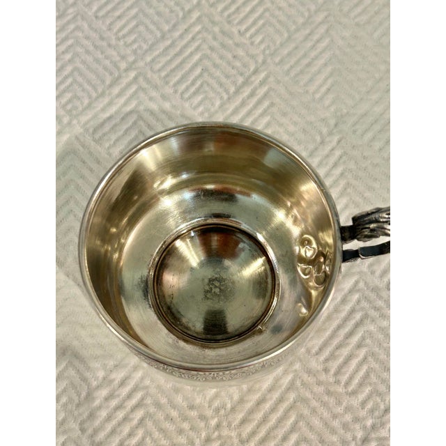 Antique French .950 Sterling Silver Chocolate Cup & Trembleuse Saucer, Minerva Hallmarks, Louis XVI Style For Sale In New Orleans - Image 6 of 12