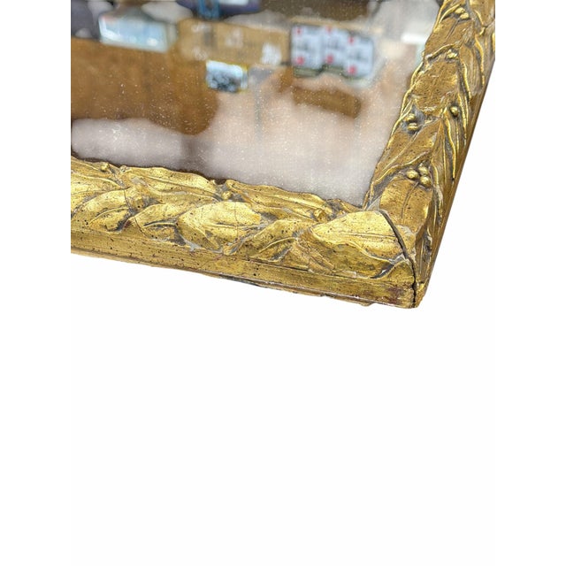 Vintage Carved Leaf Gilt Frame Wall Mirror For Sale - Image 9 of 12