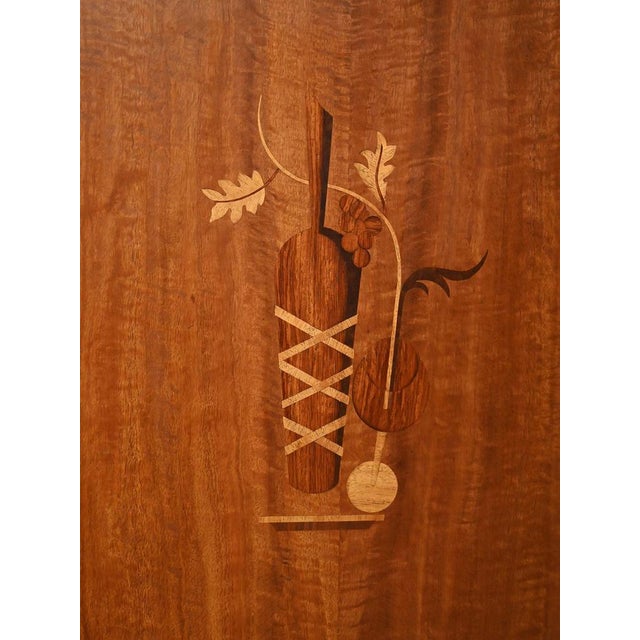 Wood Scandinavian Bar Cabinet with Inlays, 1940s For Sale - Image 7 of 16