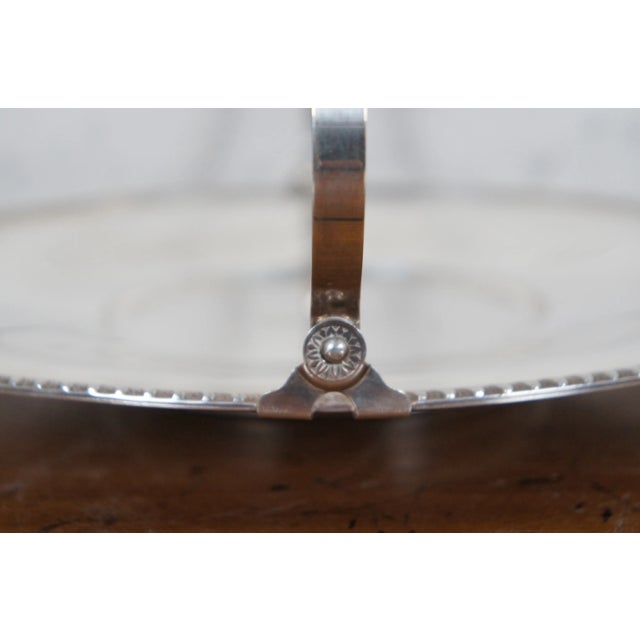 Antique Poole Silverplate Brides Bridal Basket Handled Tray Plate 1006 For Sale - Image 4 of 13