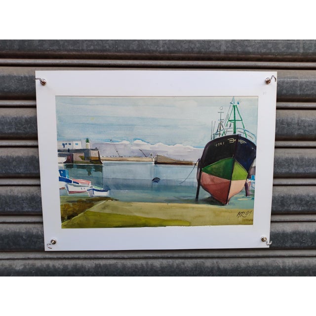 Michel Roubille, L'Île d'Yeu, 1981, Watercolor For Sale - Image 6 of 6