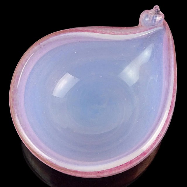 Murano Vintage Fratelli Toso Opalescent Pink Spots White