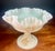 American 1970s Fenton Uranium Glass Daisies on Custard Round Pedestal Compote For Sale - Image 3 of 12