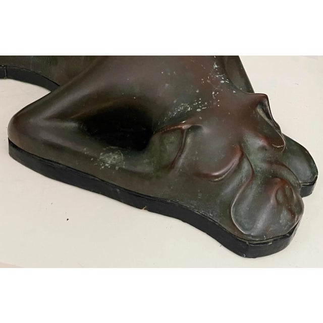 Colin Webster Watson,Large Bronze Modernist Biomorphic Sculpture Sleeping Dog Colin Webster Watson, 1973 For Sale - Image 9 of 13