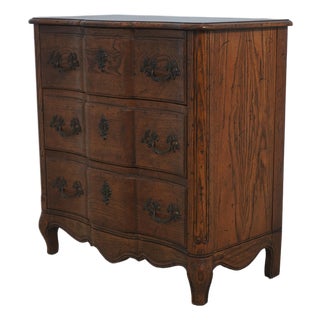 Baker Burl Wood & Oak Louis XV Style Commode Chest For Sale