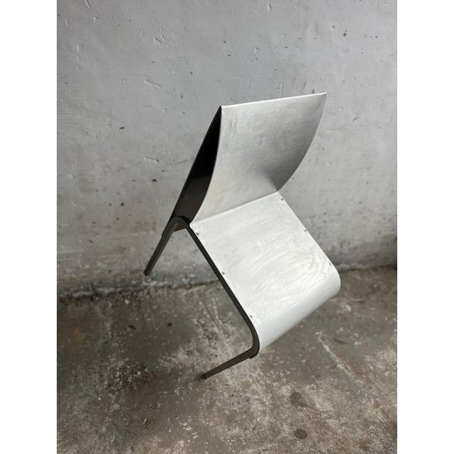 Belgian Postmodernist Chairs in Aluminium, 1980s, Set of 6 For Sale - Image 4 of 13