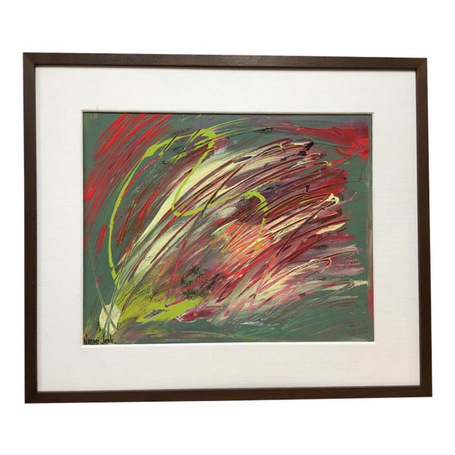 Vintage Abstract Painting, Signed For Sale