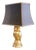 Gold-Toned Owl Table Lamp with Black Shade attributed to Loevsky & Loevsky, 1960s For Sale