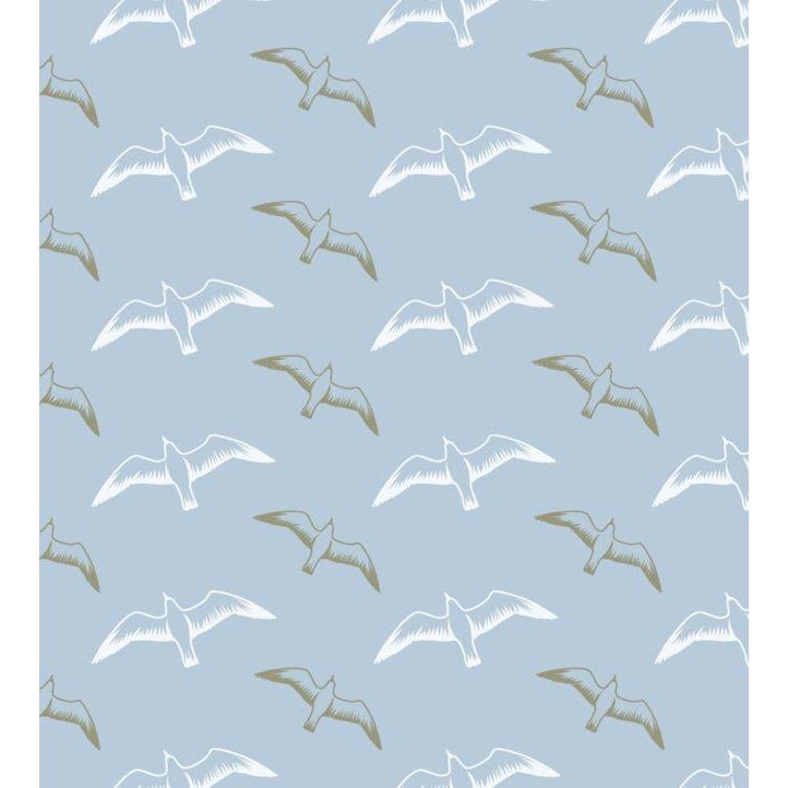 Gulls Wallpaper in Blue - Sample