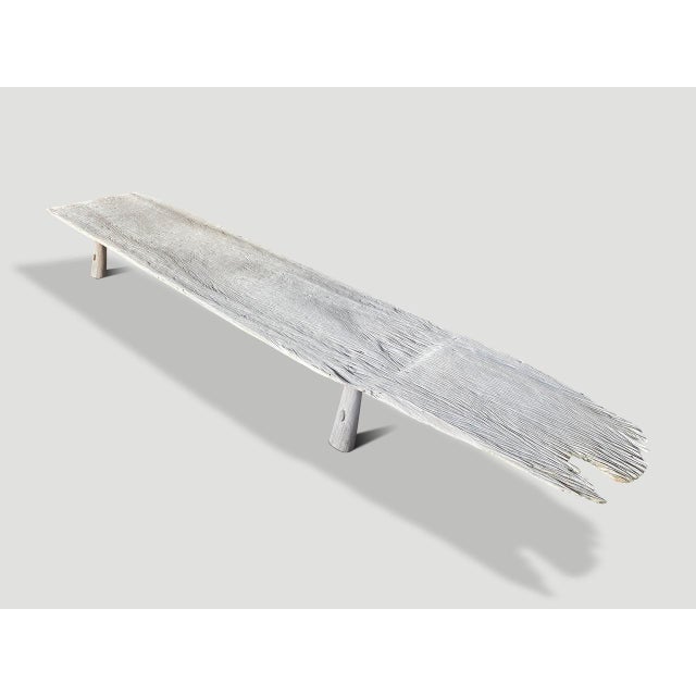 Wood Andrianna Shamaris Super Rare Monumental Teak Wood Bench For Sale - Image 7 of 18