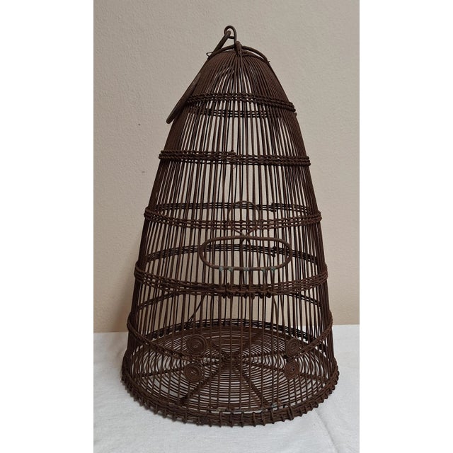 Vintage Birdcage in Braided Iron Wire, 1950s For Sale - Image 3 of 4