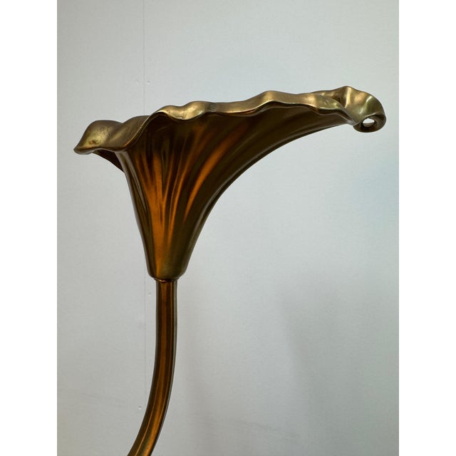 Mid-Century Modern Italian Brass Floor Lamp with Calla Lily Shades, 1960s For Sale - Image 6 of 8