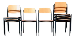 Minimalist Stackable Chairs, Set of 10