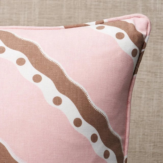 This pillow features Rousseau Stripe with a knife edge finish. Rousseau Stripe fabric is simple, charming and hard to...