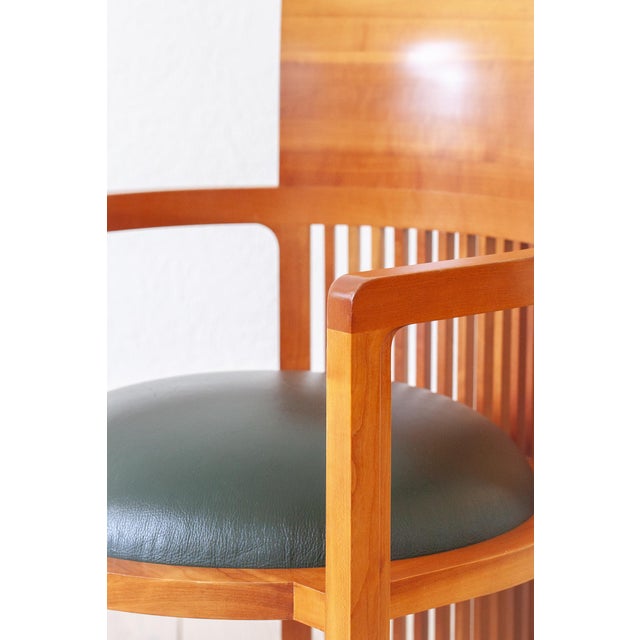 Vintage Italian Barrel Chairs by Frank Lloyd Wright for Cassina, 1980s, Set of 4 For Sale - Image 14 of 16