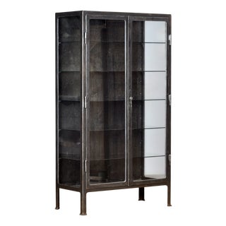 Polished Iron Medical Cabinet, 1930s For Sale