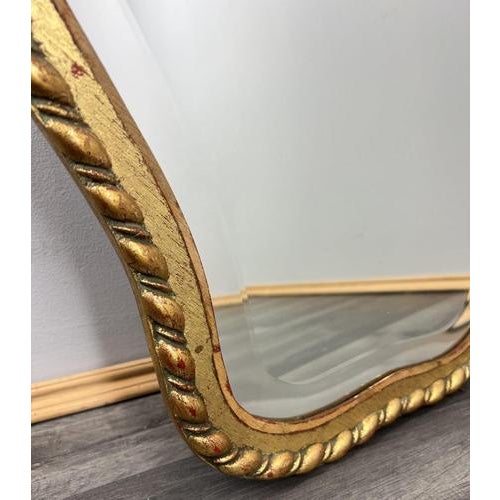 Vintage French Ornate Wall Mirror with Gold Finish For Sale - Image 6 of 11