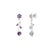 Contemporary Classic Leaf Style Amethyst Earrings in 925 Sterling Silver Two Piece by Carat&her For Sale - Image 3 of 12
