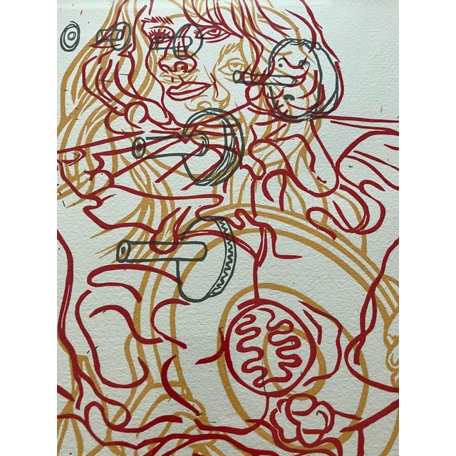 Late 20th Century David Salle Original Block Print, Signed, 235/500, Nicely Framed in Gold Leaf For Sale - Image 5 of 9