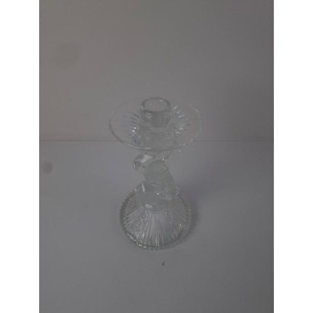 Mid-Century Modern Mid-Century Cut Glass Sculptural Candleholder, Czechoslovakia, 1960s For Sale - Image 3 of 18