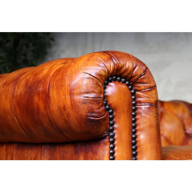 Vintage Chesterfield Brown Leather Sofa, 1980s For Sale - Image 9 of 18