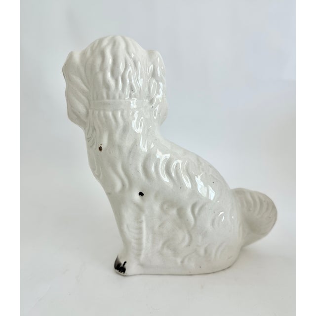 Antique 19th C White Staffordshire Spaniel Mantel Dogs - A Pair For Sale - Image 15 of 18